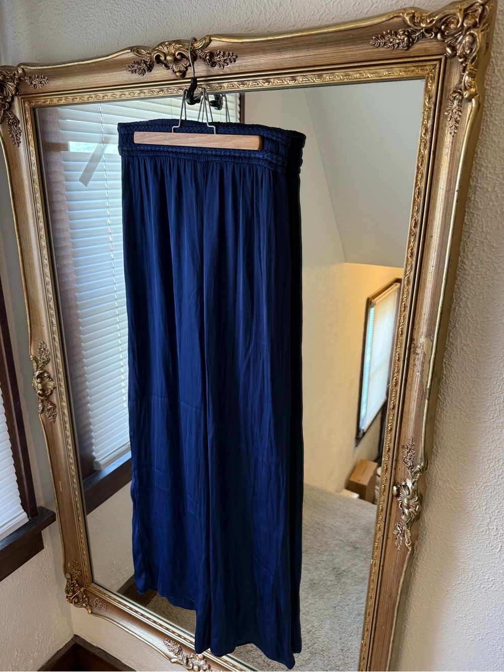 Navy Flowy Rachel Zoe Satin Pants